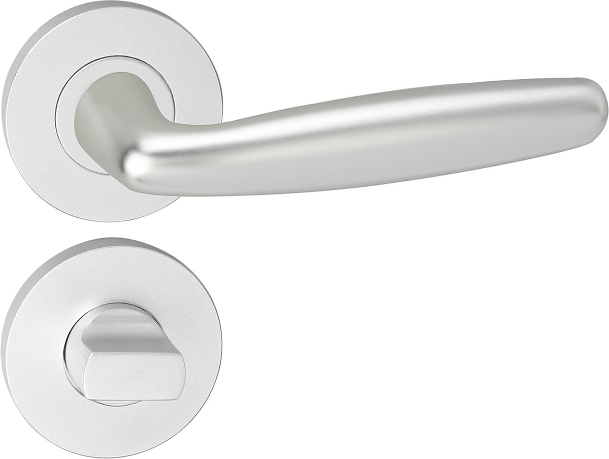 Deurkruk - Impresso Cambridge - Voor binnen - Rond met rond Toiletrozet - Aluminium - 2 stuks