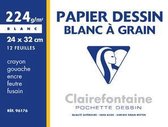 Clairefontaine Zeichenpapier 'Blanc à Grain', 240 x 320 mm
