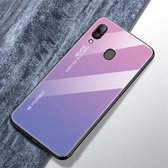 Voor Galaxy A30 Gradient Color Glass Case (Lichtpaars)