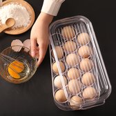 Decopatent® Eierdoos Vershouddoos met Deksel voor 16 Eieren - Koelkast Eierhouder - Eierdoos kunsstof - Bewaardoos - Eieropbergbox