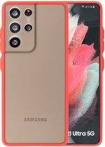 Wicked Narwal | Kleurcombinatie Hard Case voor Samsung Samsung Galaxy S21 Ultra Rood