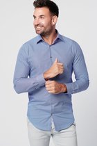 SKOT Fashion Overhemd Duurzaam Heren Marine Water - Lichtblauwdonker blauw - Maat XL