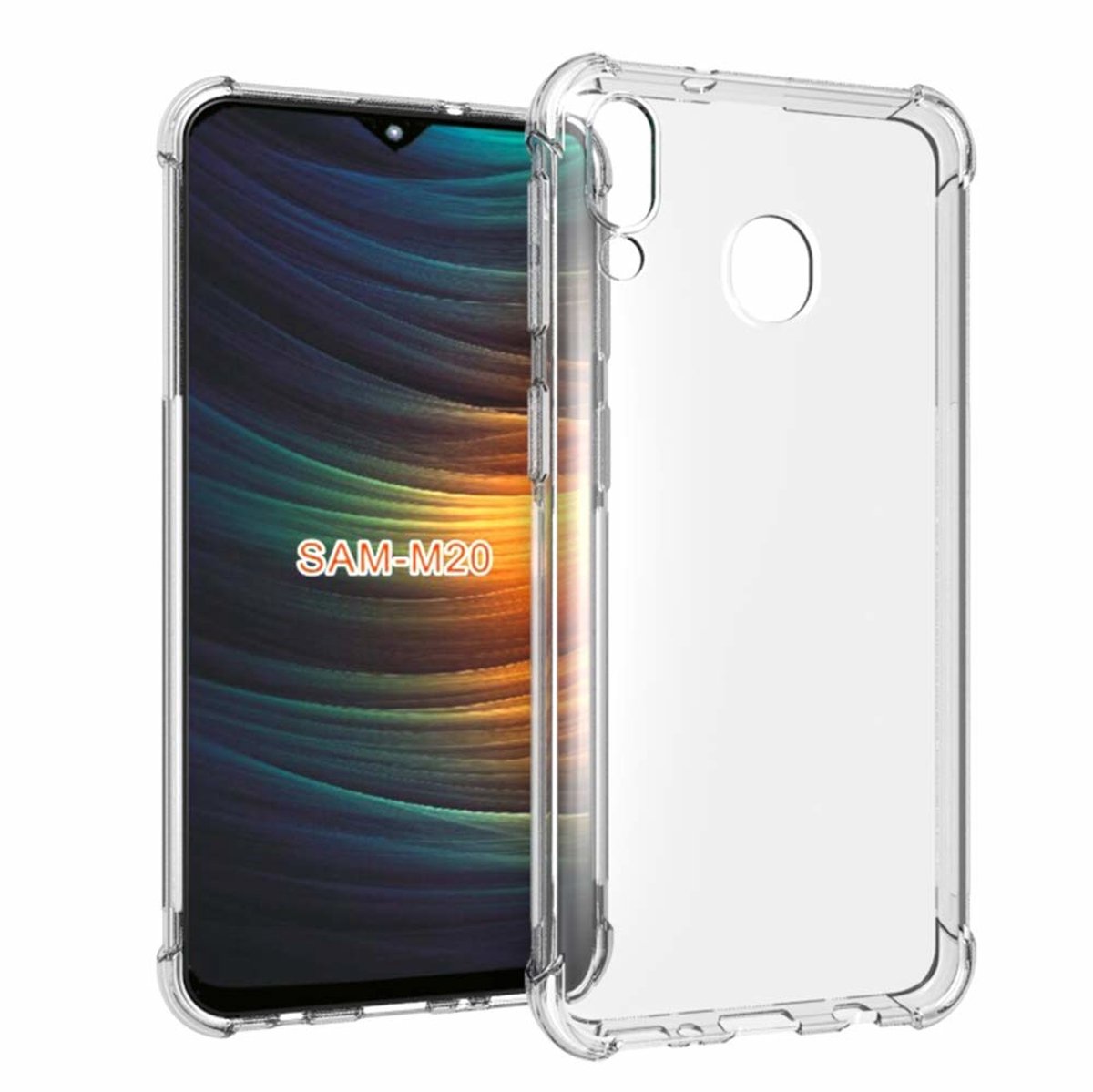Samsung Galaxy M20 Transparant Anti Burst Shock Hoesje - van Bixb