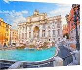Toeristische trekpleister Fontana di Trevi in Rome - Foto op Plexiglas - 90 x 60 cm