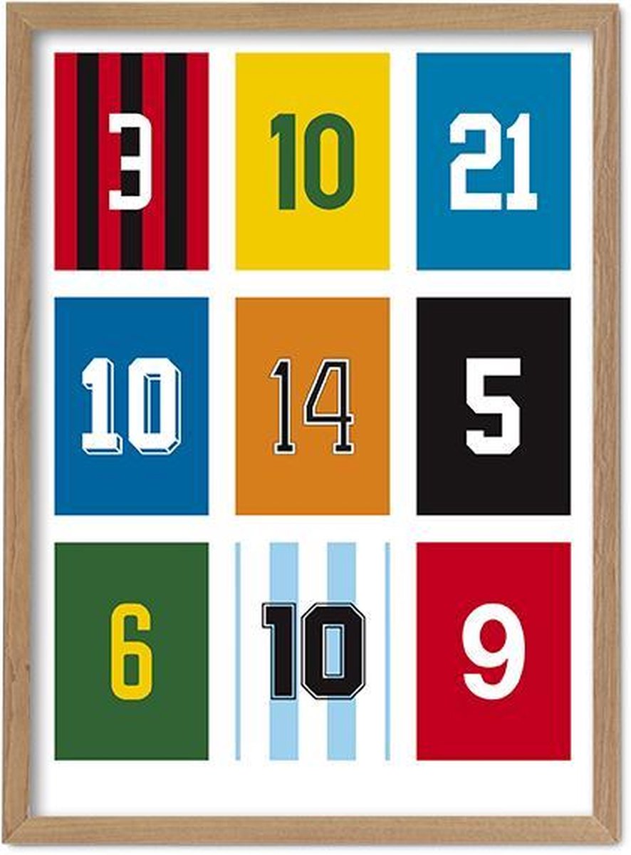 FC Kluif 'Het Rugnummer' poster - Voetbal Rugnummer poster - Retro voetbal poster