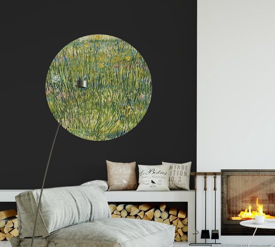 Grassy Ground, Vincent van Gogh - Photo sur cercle de papier peint - ⌀ 40 cm
