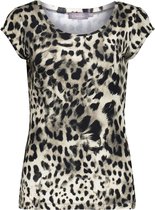 T Shirt Allover Print Kate 12423 60 Sand/black Leopard