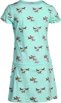 Meisjes jurk Mint met bruine paarden | Maat 104/4Y