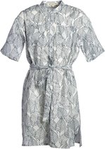 Meisjes jurk Wit met bladeren print | Maat 128/ 8Y