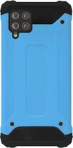 WLONS Rubber Bumper Case Hoesje Geschikt Voor Samsung Galaxy A12/ M12 - Blauw