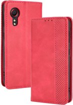 Vintage Book Case - Samsung Galaxy Xcover 5 Hoesje - Rood