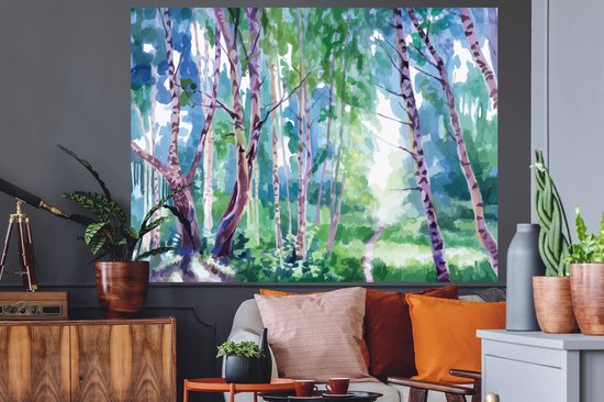 Stickers muraux - Arbres - Couleurs - Eté - 160x120 cm - Film Adhésif XXL