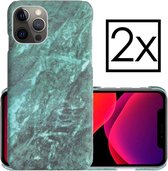 Coque iPhone 11 Pro Max Marble Back Case Hardcover Marble Case Green Marble - 2 pièces