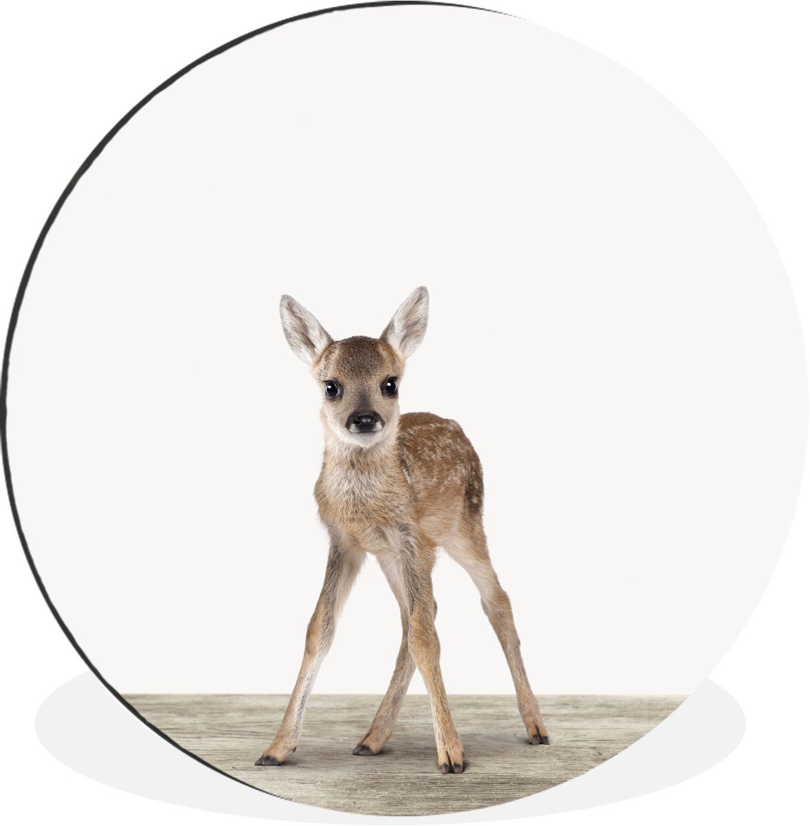 WallCircle - Wandcirkel - Muurcirkel - Hert - Baby hert - Dieren - Meisjes - Jongens - Kinderen - Aluminium - Dibond - ⌀ 30 cm - Binnen en Buiten