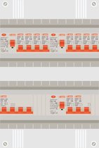 3 fase groepenkast met 9 licht groepen en kookgroep