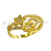 Dames ring met zirconia stenen 22kt goud