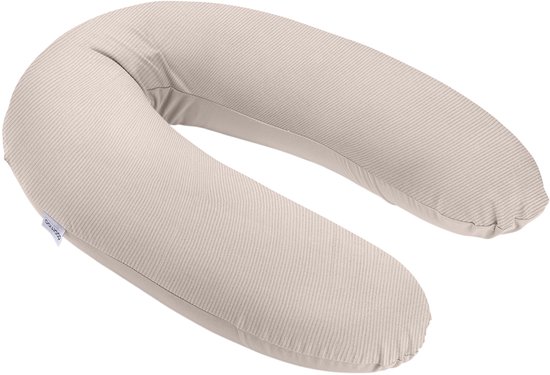 Doomoo Buddy - Voedingskussen - Zwangerschapskussen - Zijslaapkussen met superfijne en extra stille microkorrels - katoen - 180cm - Corduroy Sand