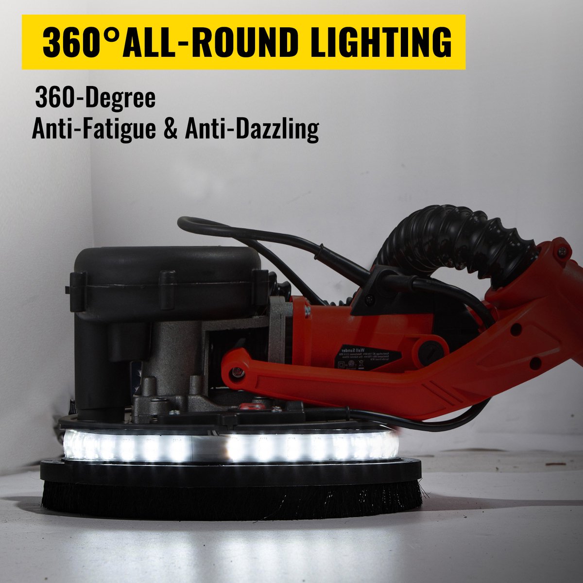 Hyundai wand- en plafond schuurmachine met LED licht 880Watt Inclusief 26 schuurschijven