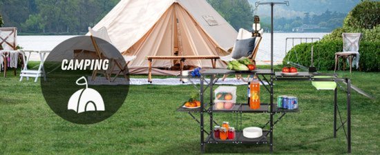 Avec évier - Cuisine de camping pliable - Table de cuisine - 9,7 KG - 126 cm x 46 cm x 81 cm