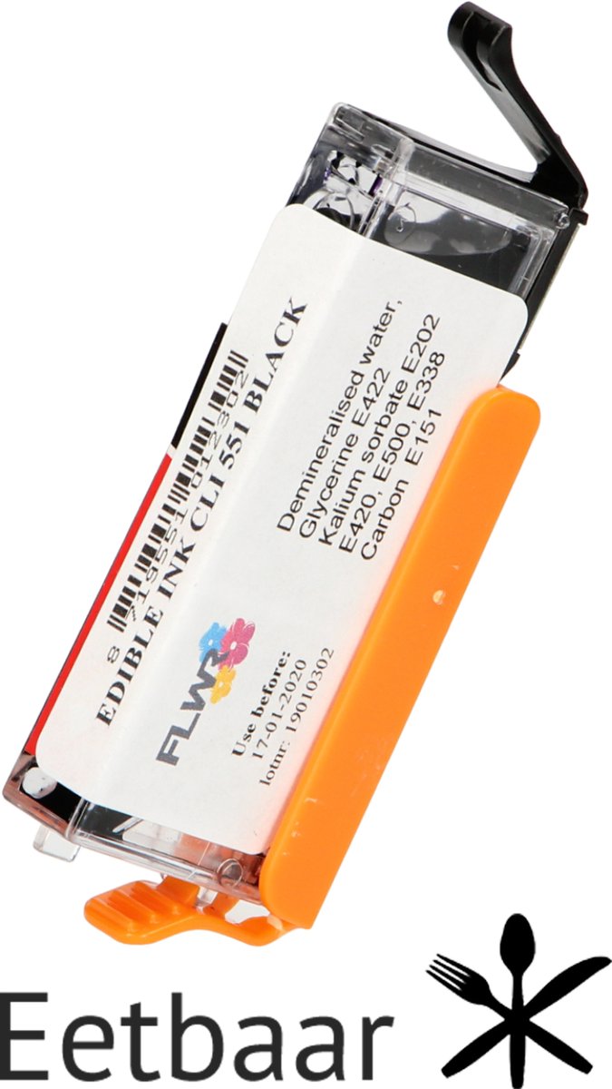FLWR - Eetbare inkt en accessoires / Eetbaar CLI-551BK / zwart / Geschikt voor Eetbaar