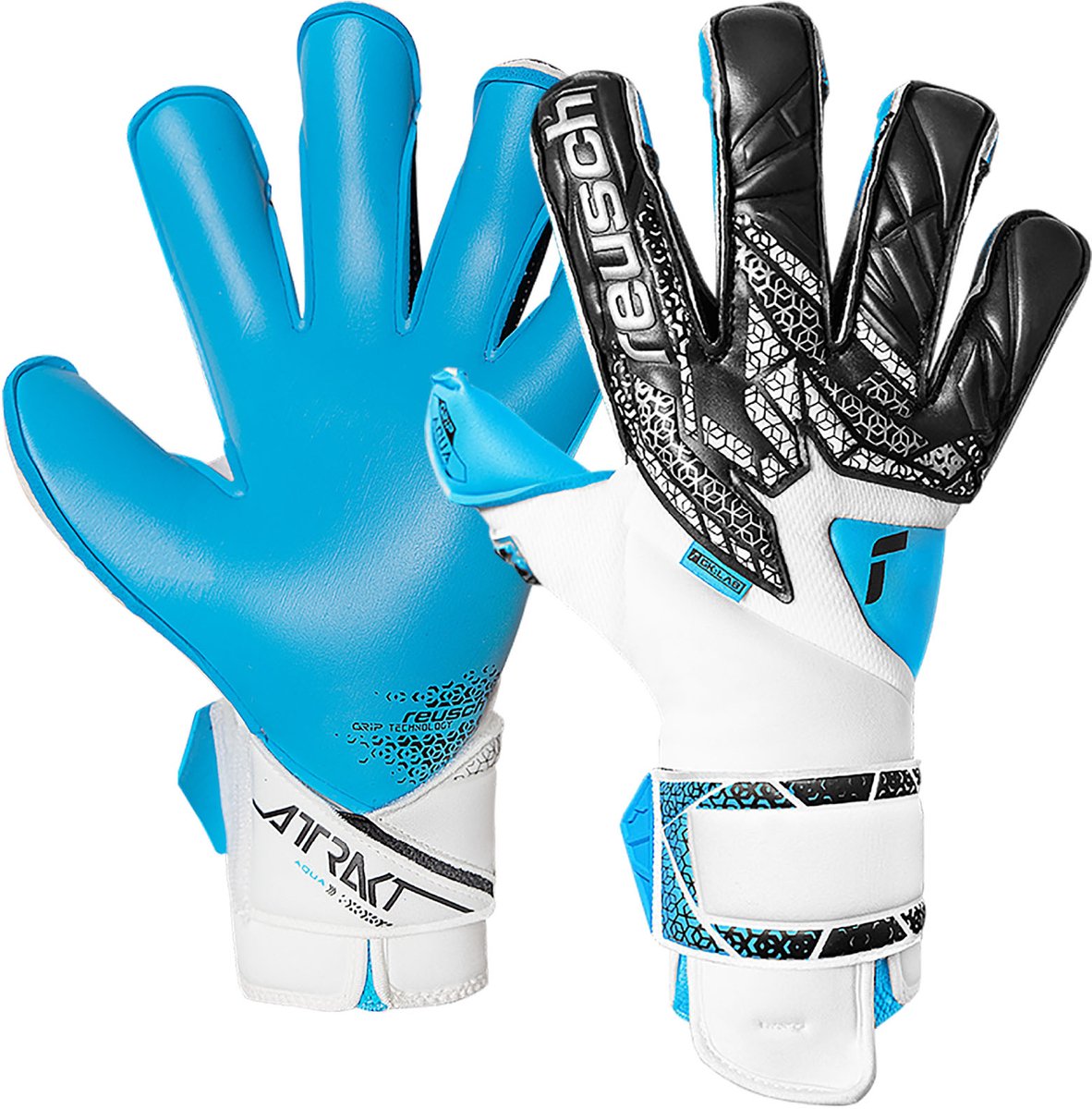 Reusch Attrakt Aqua Evolution White Aqua Blue Keepershandschoenen - Maat 8.5