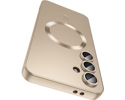 AziLine Magnetische Premium Goud Hoes voor Galaxy S25 – Stijlvolle Bescherming met Ingebouwde MagSafe en Camera Lens Bescherming Geschikt voor Samsung Galaxy S25