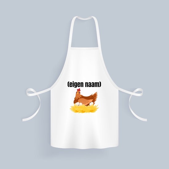 Akyol - poulet avec nid avec eigen naam Tablier de cuisine - Poules - amoureux des poulets - quelqu'un qui aime les poulets - anniversaire - cadeau - présent - 82 par 71 cm