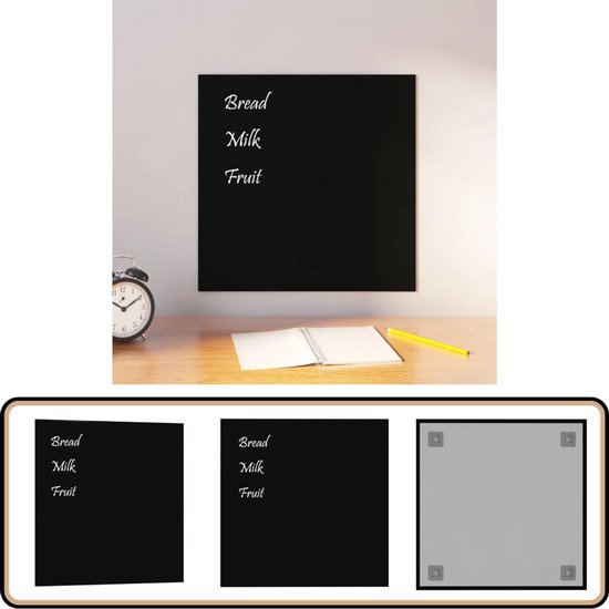 VidaLife Magneetbord voor aan de wand 60x80 cm glas