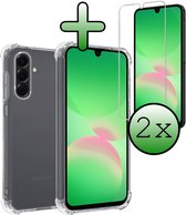 Coque Compatible avec Samsung A26 Coque Antichoc Coque Siliconen Avec 2x Protecteur d'Écran - Coque Compatible avec Samsung Galaxy A26 Coque Antichoc - Transparent