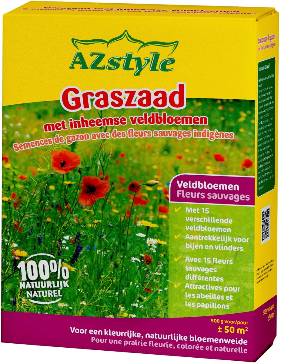 AZstyle Graszaad met inheemse veldbloemen - voor 50 m² - 500 GR