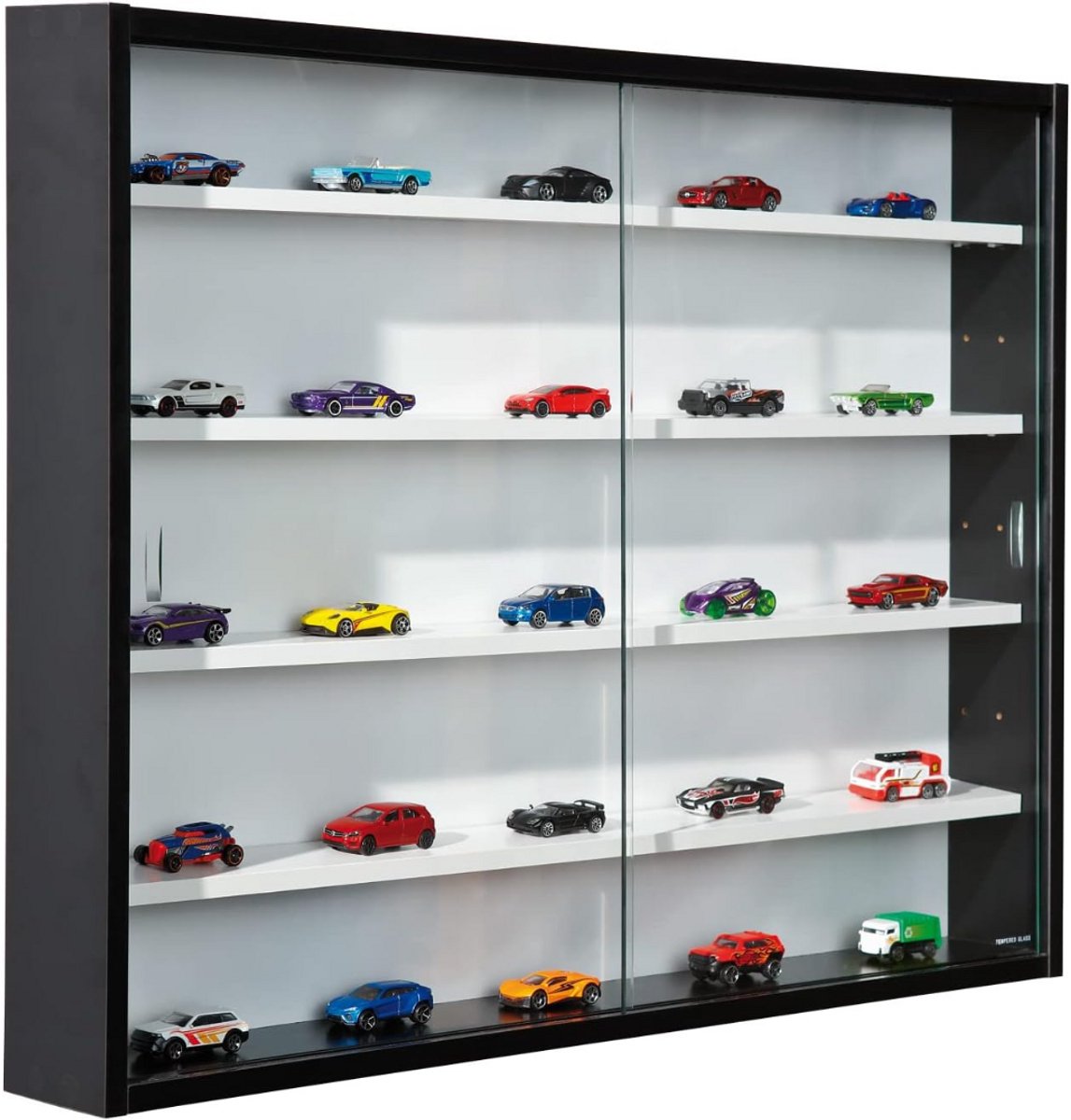 ApexArte® Vitrinekast met Glas - Dressoir Kasten - Opbergkast - Zwart