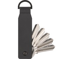 Valenta Key Organizer Aluminium Zwart – Robuuste Sleutelhouder voor Maximaal dunne 6 Sleutels – Inclusief D-ring voor Autosleutel, Bevestigingsclip en Minischroevendraaier – Voorkom Bungelende Sleutels