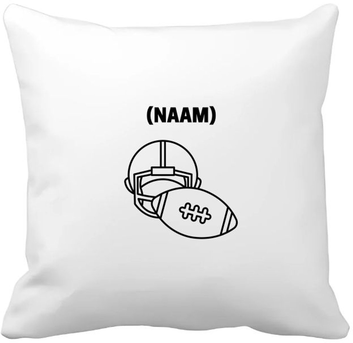 Akyol american football helm en bal met je eigen naam Kussen hoes - American football - sport liefhebbers - nfl - verjaardag - verjaardagscadeau - mensen die houden van american football - cadeau - kado - geschenk - gift - 40 bij 40 cm Multicolor