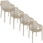 Bol.com Siesta Exclusive Air XL design tuinstoel taupe 4 stuks aanbieding