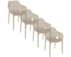 Siesta Exclusive Air XL design tuinstoel taupe 4 stuks