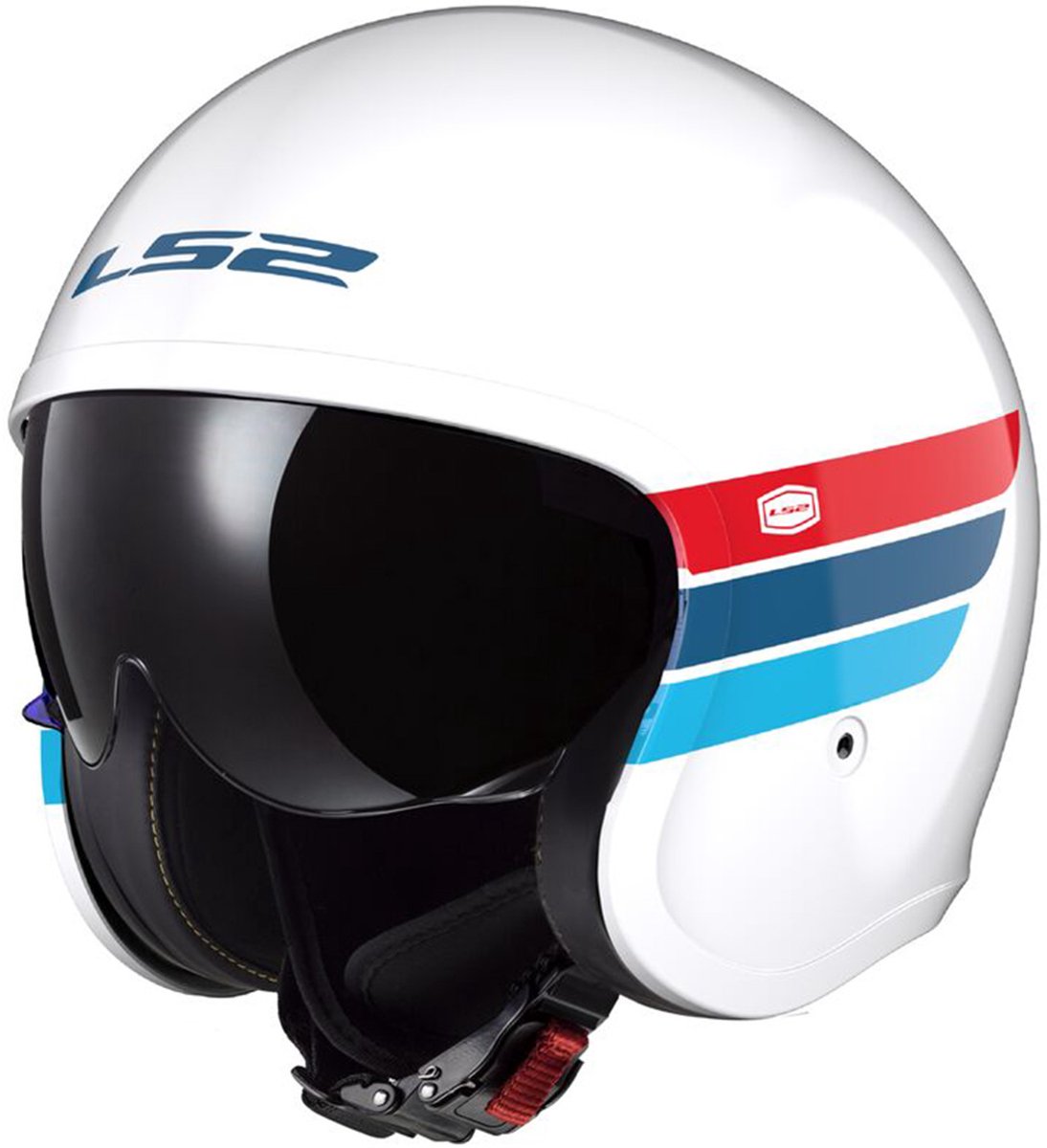 LS2 OF599 Spitfire II Retro Wit Blauw Rood Jethelm - Helm
