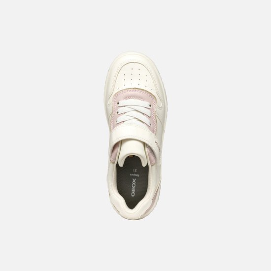 Baskets pour femmes GEOX MIKIROSHI FILLE - Ivoire clair/rose clair - Taille 33