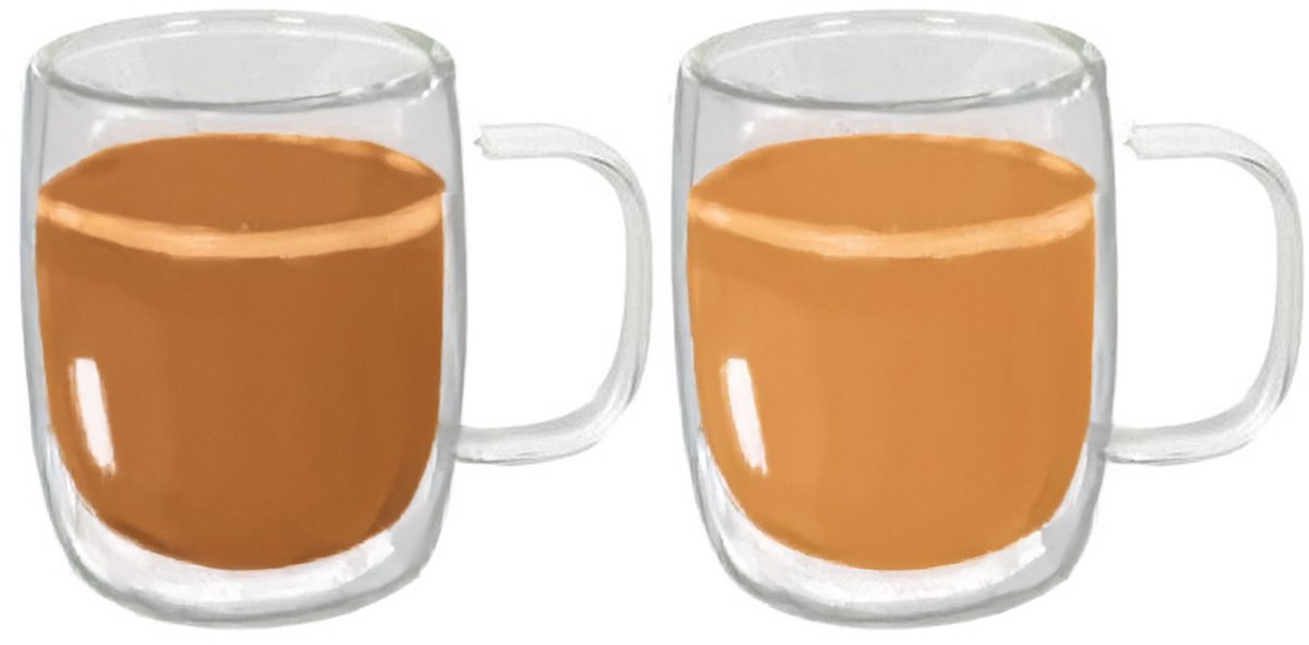 Koffieglazen - 4x - dubbelwandig - 110 ml - espresso glazen - hittebestendig
