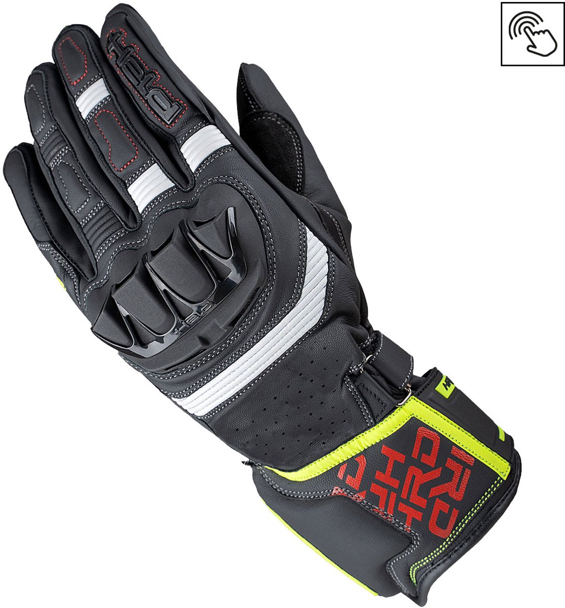 HELD Revel 3.0 Motorhandschoenen Zwart-Wit-Rood maat 12