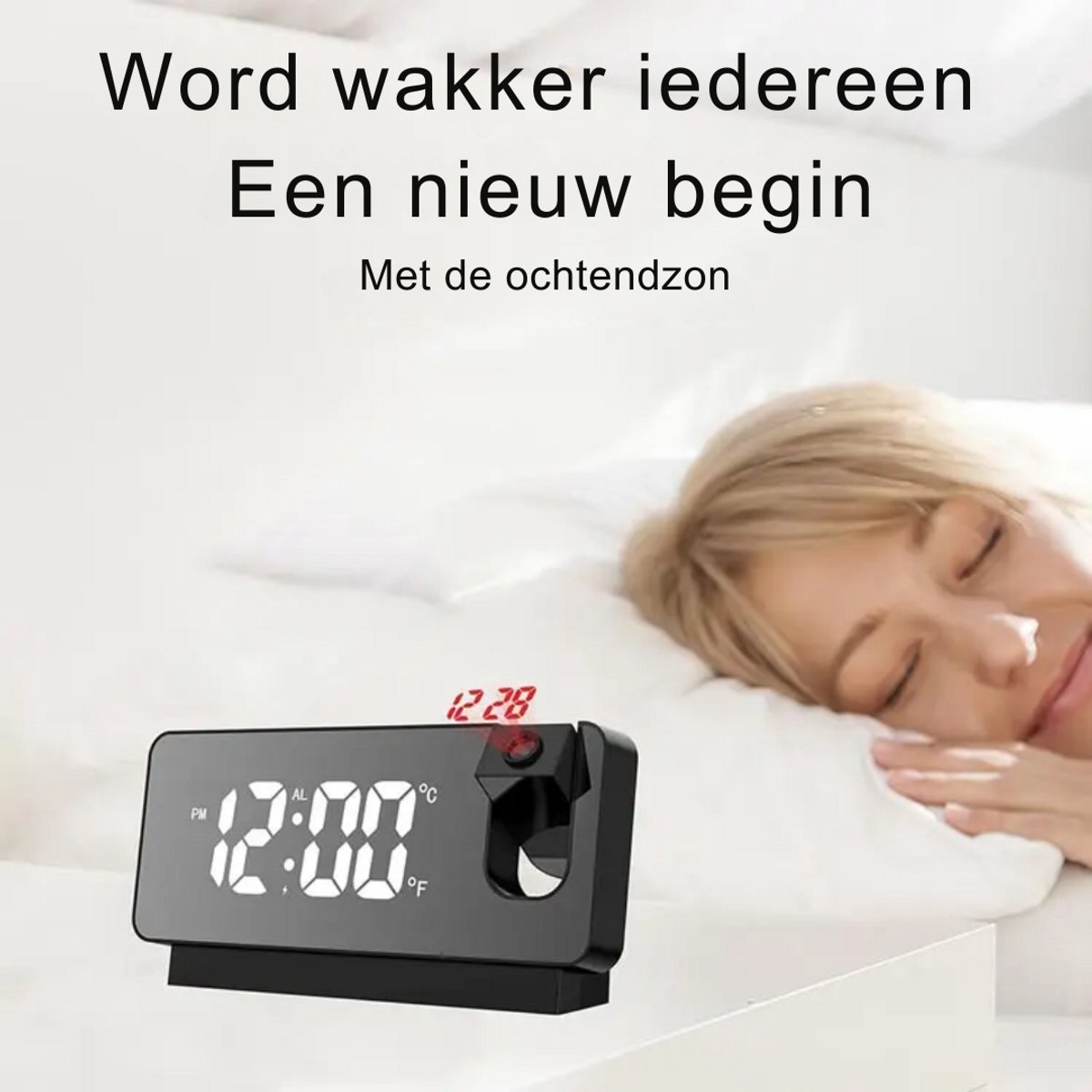 Livista Digitale Wekkerradio met Projectie - Wekkers Digitaal - Projectiewekker - Projectieklok — cadeau in Elektronica - foto 4