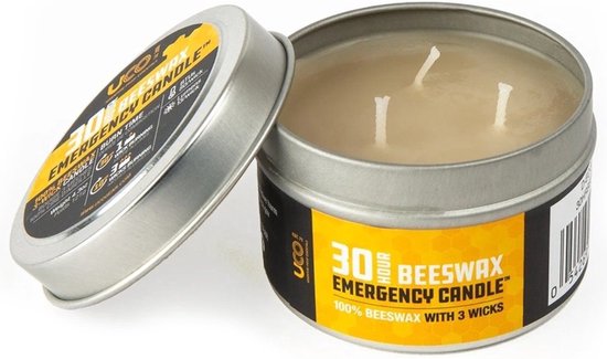 Uco Preppers 3 Lonts Rookvrije Parafine Camping Outdoor Kaars 24 Branduren Blik Noodkaars Noodpakket