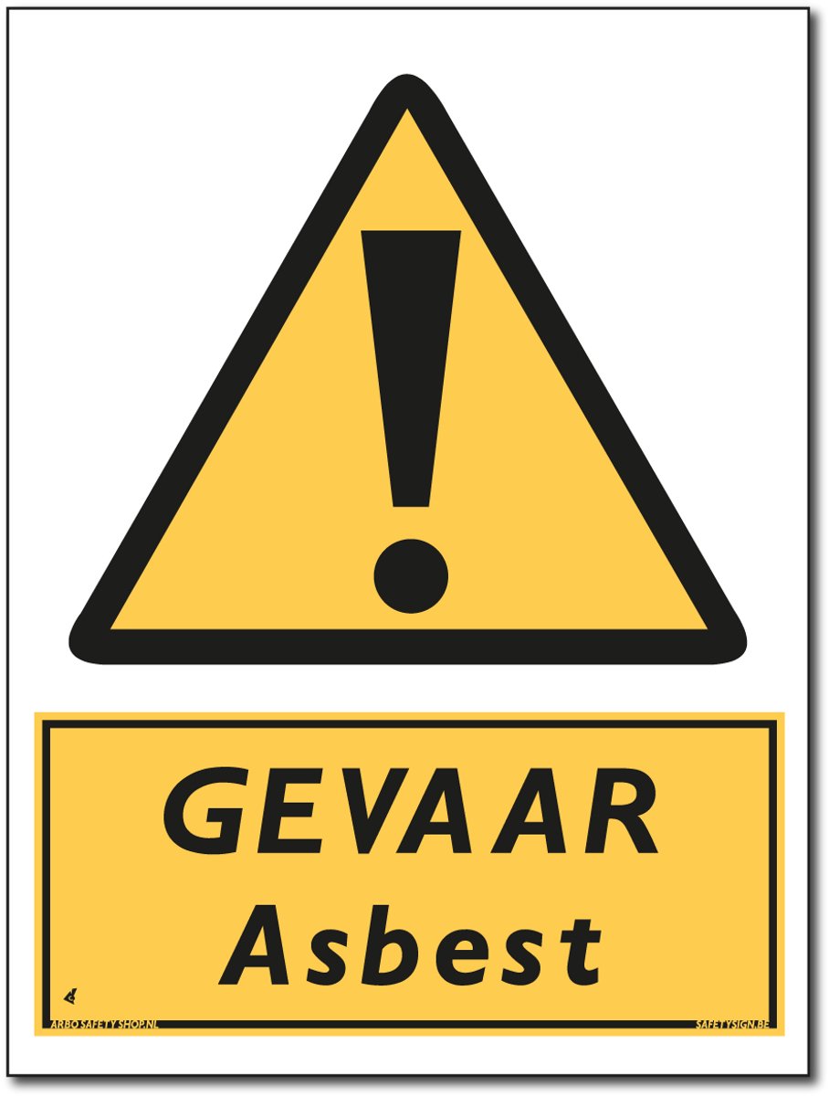 Asbest bord - Gevaar - Forex - 30 x 40 cm
