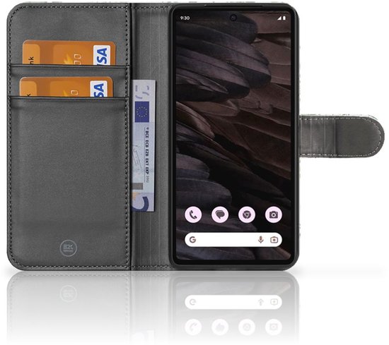 Étui de Bumper Folio pour Google Pixel 8A Coque Feuilles