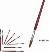 EZFlow Acryl Penseel - #20 - Donkere Kastanje - Nagelborstel