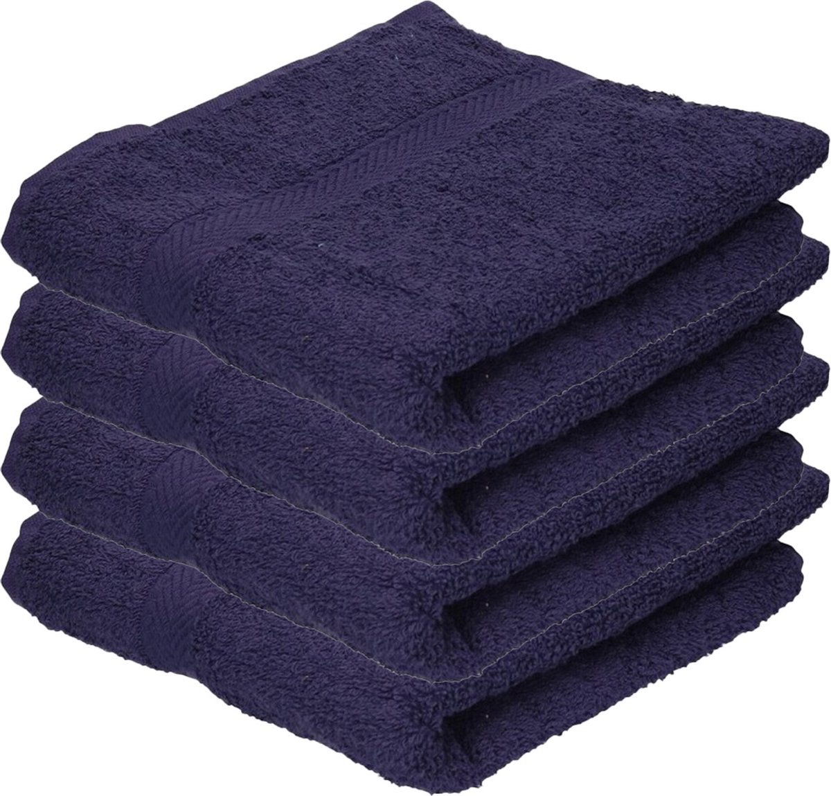 Towelcity Luxe badhanddoek - 4x - navy blauw - 50 x 90 cm - 550 grams - Badkamer textiel - Katoen