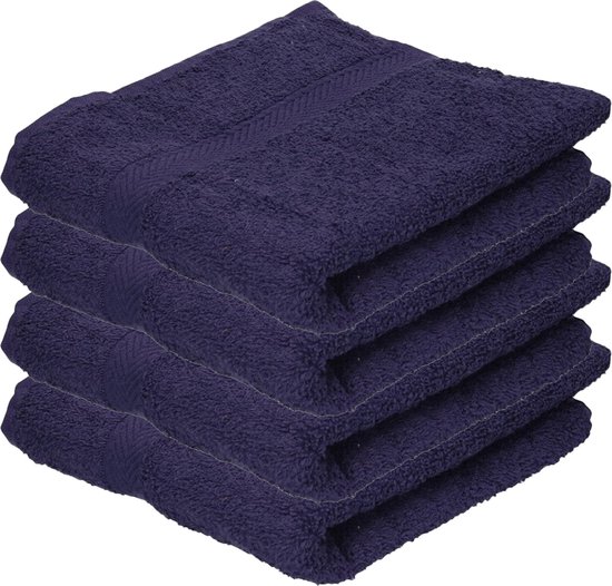 Serviette de bain de Luxe Towelcity - 4x - bleu marine - 50 x 90 cm - 550 grammes - Textiles de bain - Katoen