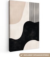 Peinture sur toile 40x60 cm - Décoration murale Abstrait - Japandi - Beige - Moderne - Décoration murale salon - Décoration chambre - Accessoires de chambre - Peintures sur toile