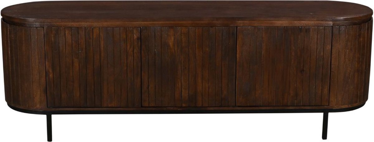Giga Meubel Tv-meubel Tora - Mangohout/Metaal - Donkerbruin - 170x45x57cm