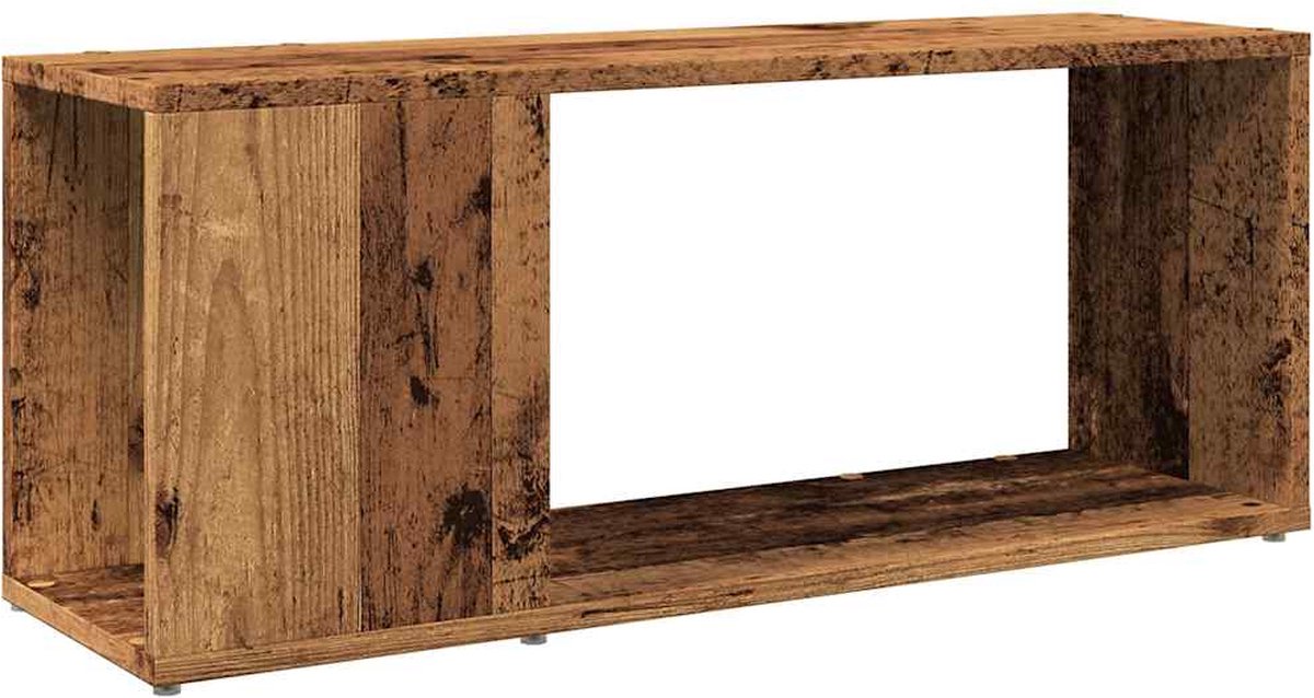 vidaXL Tv-meubel - 80x24x32cm - bewerkt - hout - oud - houtkleurig oud hout