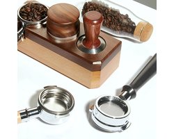 Bodemloze portafilter E61 brouwfiltermand - 2 oren - aluminiumlegering handvat - 58 mm - gefilterd aluminium - sleedoorn .